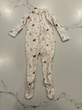 Luna and Luca Bamboo Footie Sleeper Woodland Animal Print Super Soft